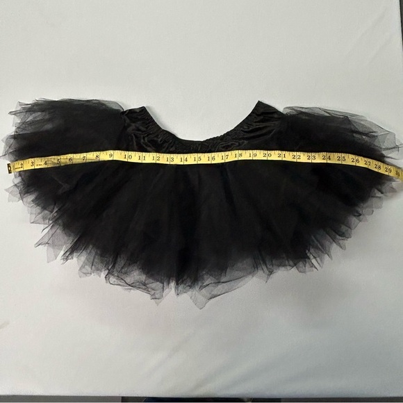 Black Fairy Grunge Tutu Skirt Adult M Stretch Tiered Mesh Goth Emo Punk Ballet - Picture 7 of 8